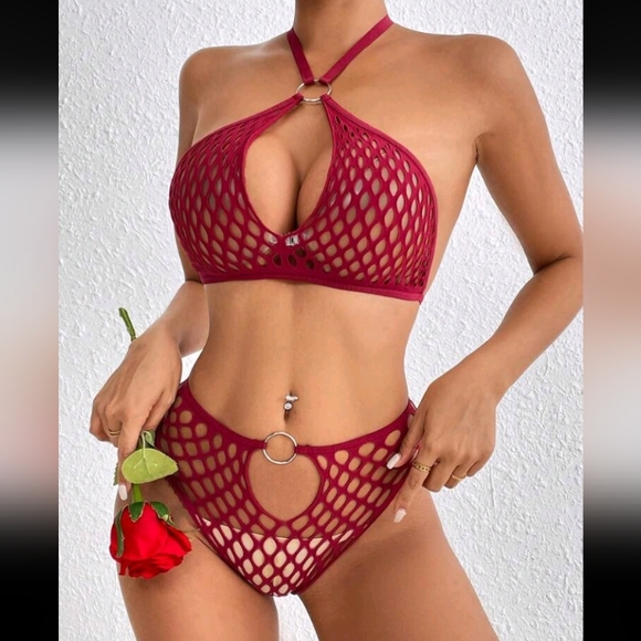 2 piece Sexy Fishnet Lingerie Set - Picture 5 of 5